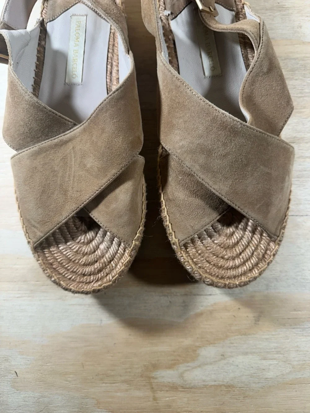 Paloma Barcelo Tan Suede Espadrille Slingback Sandals Size 8.5